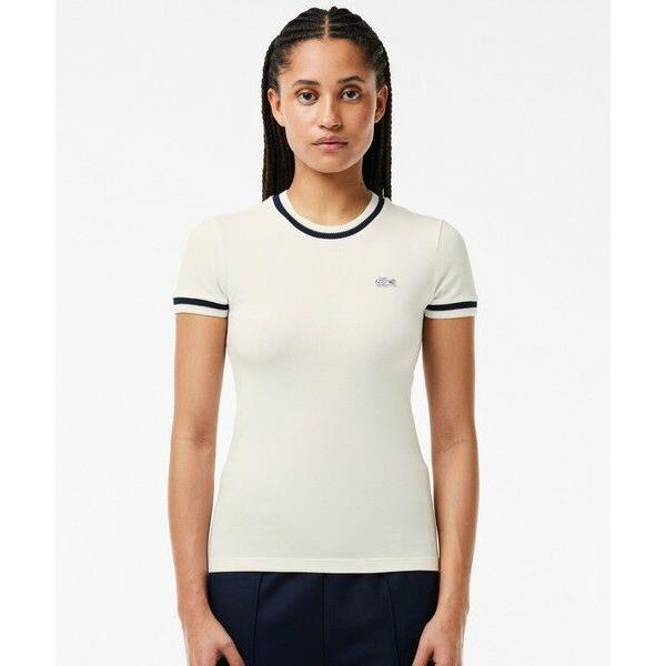 LACOSTE / ラコステ オーガニックコットン ボーダーリブニットクルー 