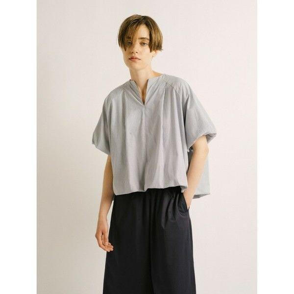 mizuiroind（ミズイロインド） ストライプノーカラーバルーンプル