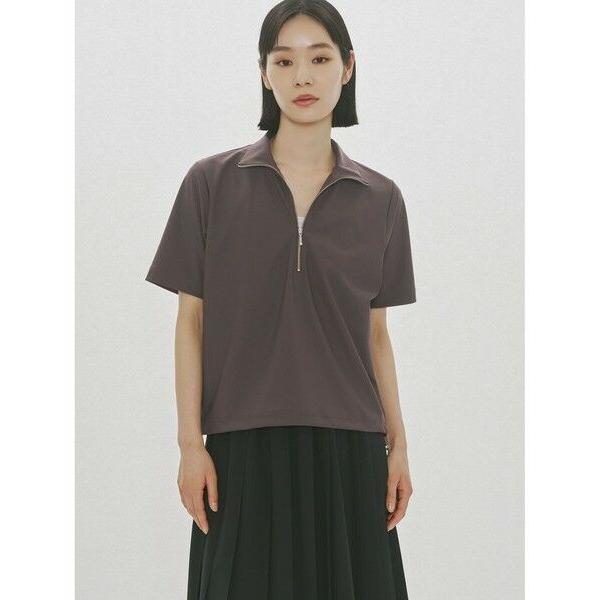 MIDIUMISOLID / ミディウミソリッド MIDIUMISOLID for Ladies エッセンシャルジップネックトップス