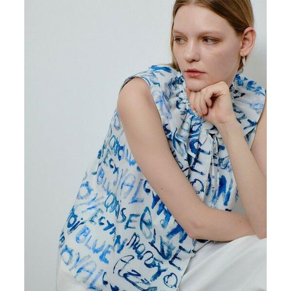 アルアバイル allureville 25年秋冬商品 水色ドット柄ブラウス02 allureville（アルアバイル） PONTOGLIOフリルカラーブラウス