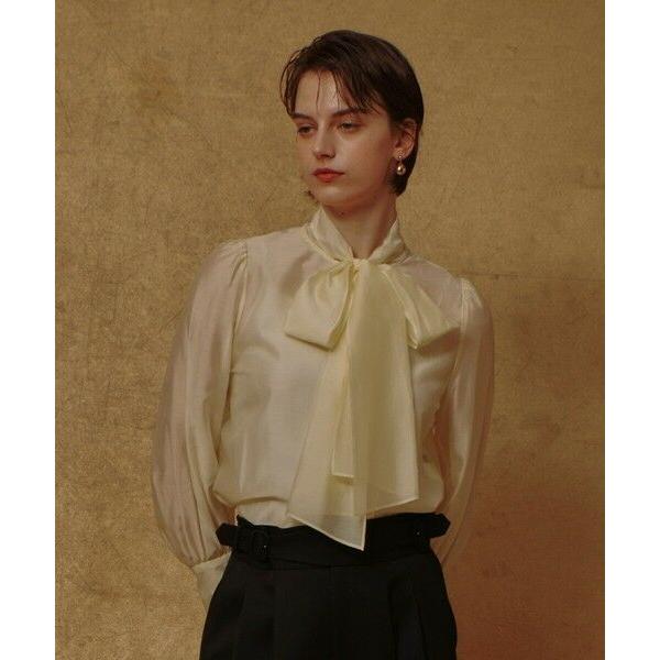 新品✨25SS✨アルアバイル オーガンザボウブラウス シアーシャツ ボータイ 黒 新品✨25SS✨アルアバイル オーガンザボウブラウス シアーシャツ