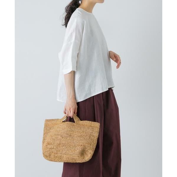 かぐれ　リネンクルーネック半袖シャツ　美品 かぐれ かぐれ / かぐれ リネンクルーネック半袖シャツ : タカシマヤ