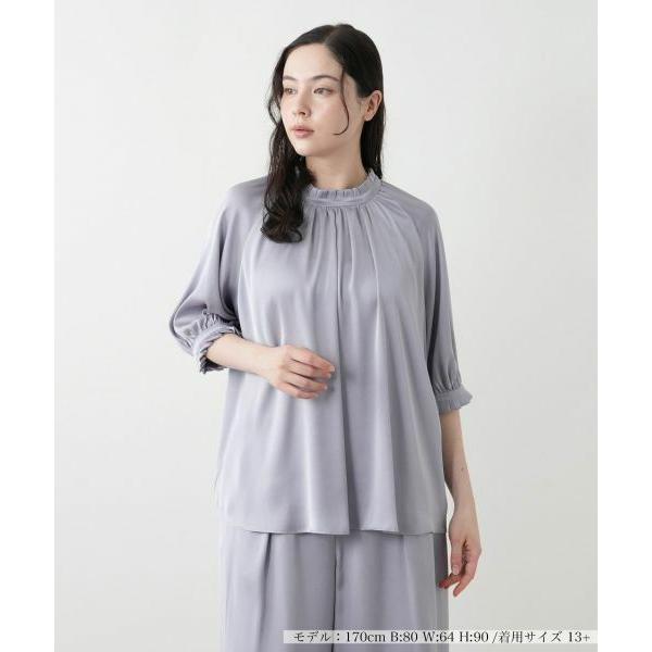 Leilian レリアン ハイネック長袖チュニックサイズ13プラス ブルー 110449_db01.jpg?20250611135325