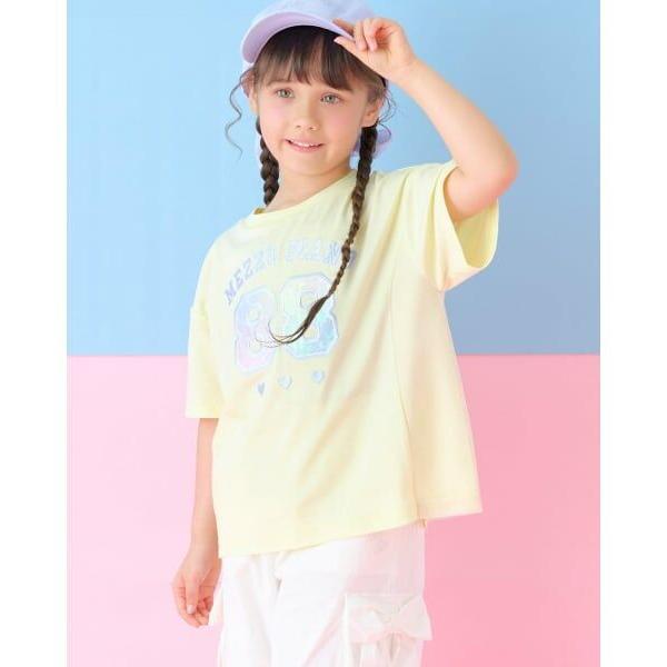 mezzo piano / メゾピアノ スパンコールナンバリング 半袖Tシャツ
