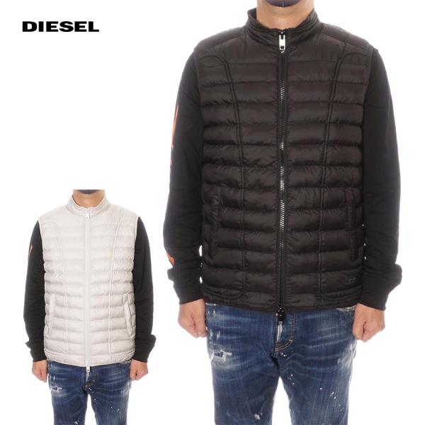 DIESEL（ディーゼル） 並行輸入品 中綿ベスト メンズ ライトグレー