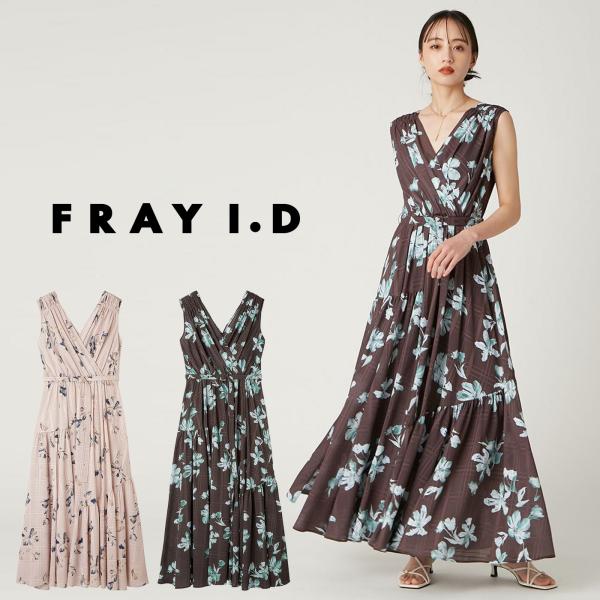 FRAY I.D フレイアイディー カシュクール フラワー ロングワンピース FRAY I.D（フレイ・アイディー） フラワープリントカシュクール
