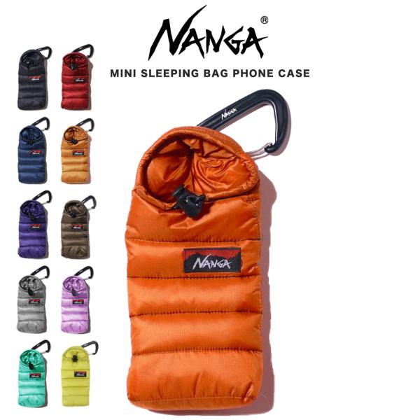 他サイト： NANGA ナンガ MINI SLEEPING BAG PHONE CASE/ミニスリーピングフォンケース カナビラ付き 寝袋モチーフ iphone xs maxまで収納可能の商品画像