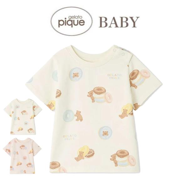 gelato pique (ジェラートピケ)BABY ドーナツベア柄Tシャツ pbct252455■素　材■本体:レーヨン(モダール)50%、綿46%、ポリウレタン4%■サイズ■80サイズ：着丈:30.5cm,バスト:60cm,袖丈:11c...