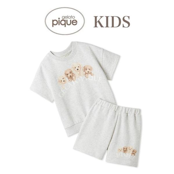 特価 新品 ジェラートピケ トイプードル裏毛プルオーバー&ショートパンツセット gelato pique SALE20%OFF ジェラートピケ キッズ トイプードル裏