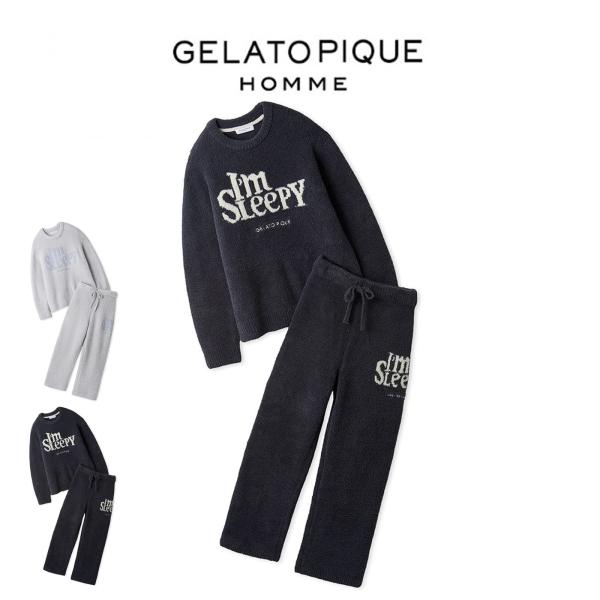 【新品】ジェラートピケパウダースリーピーロゴジャガードプルオーバー&ロングパンツ HOMME】パウダースリーピーロゴジャガードプルオーバー＆ロングパンツ