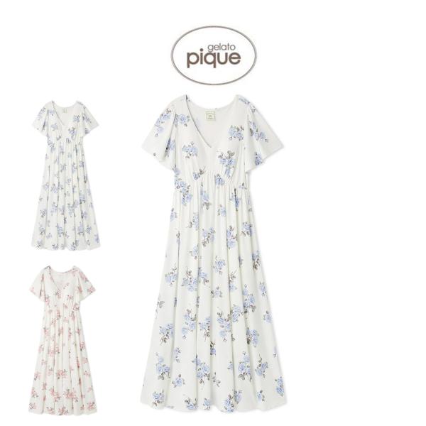 【新品未使用】ジェラートピケ フラワー柄 カップ付きルームウェアセット gelato pique ジェラートピケ 中花柄カップインプルオーバー