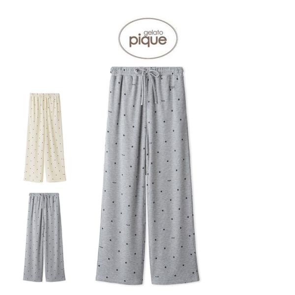 gelato piqué タグ付新品未使用　星柄ワッフルロングパンツ、ワンピース gelato pique（ジェラートピケ） 星柄ワッフルロングパンツ pwcp254318