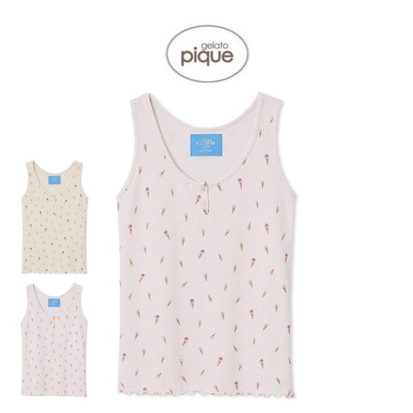 gelato pique ジェラートピケ 接触冷感 アイス柄ワッフルタンク