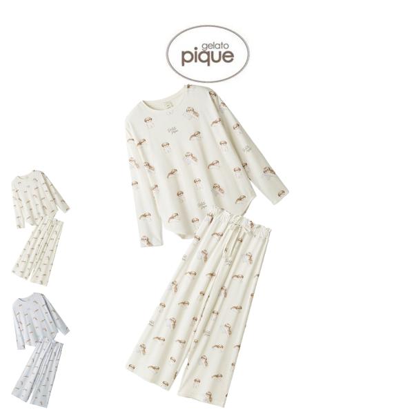 gelato piqueジェラートピケスリープドッグ柄ロンTロングパンツセ 新品 ジェラートピケ gelato pique 【ラッピング済み】SLEEPING DOG