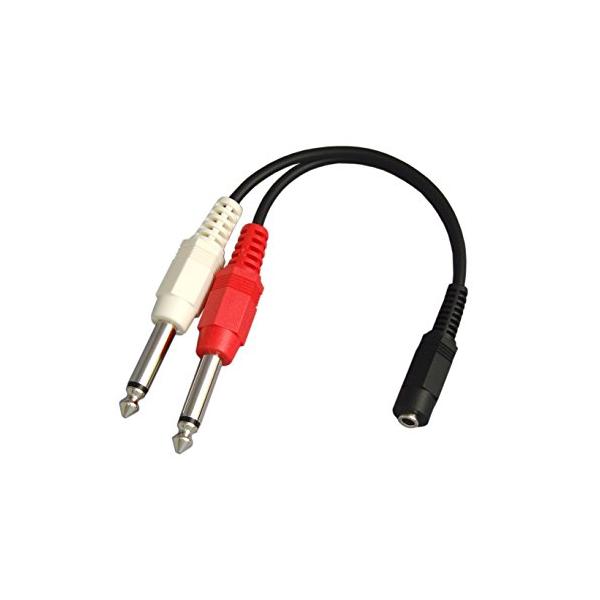 他サイト： 3.5mm ステレオミニジャック(メス) - 6.3mm モノラル標準プラグ(オス)×2 オーディオ変換ケーブル 10cm VM-MSA-10cmの商品画像