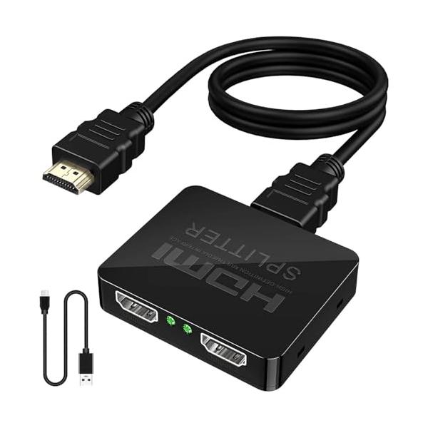 他サイト： Yasoku HDMI 分配器 1入力2出力 二股 お好みの2台のディスプレイに同時出力可能 スプリッター て複数画面出力可能 PS5/Xbox/HDTV/DVD/PC/fire tv stiの商品画像