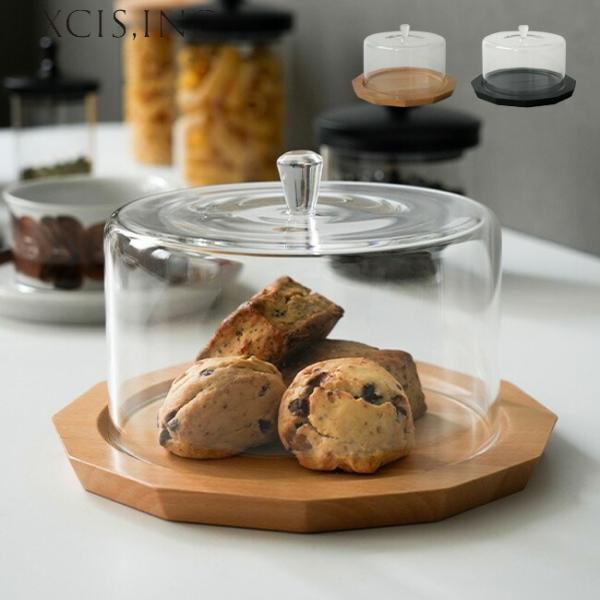 おしゃれなガラスドーム＆木製プレートセット