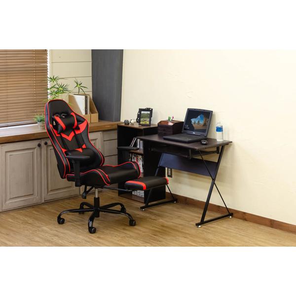 サカベ ゲーミングチェア フットレスト付 リクライニング デスクチェア  