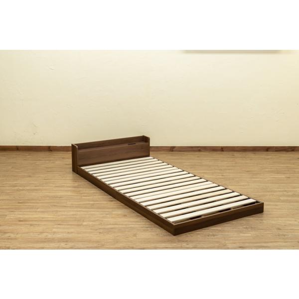 サカベ コンセント付きローベッド 宮棚付き シングルベッド Alta BK