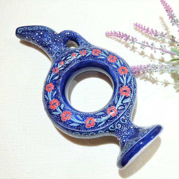 香合　トルコブルー　女流陶芸家　手作り　ハンドメイド　ブルーアート　陶器　小物入 香合 トルコブルー 女流陶芸家 手作り ハンドメイド ブルー