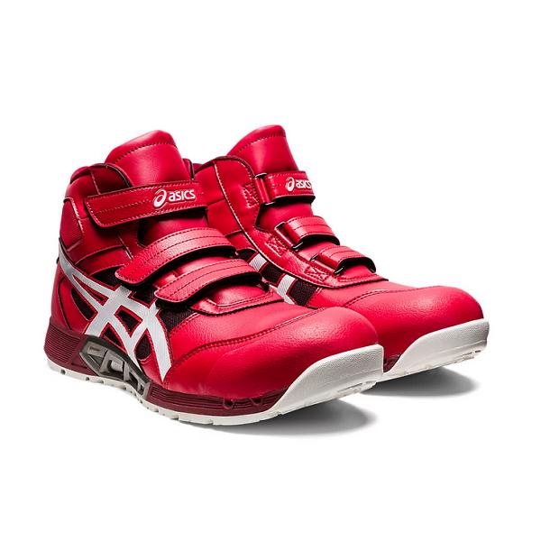 asics 赤 安全靴 ベルクロ 限定色 アシックス ウィンジョブ 作業靴