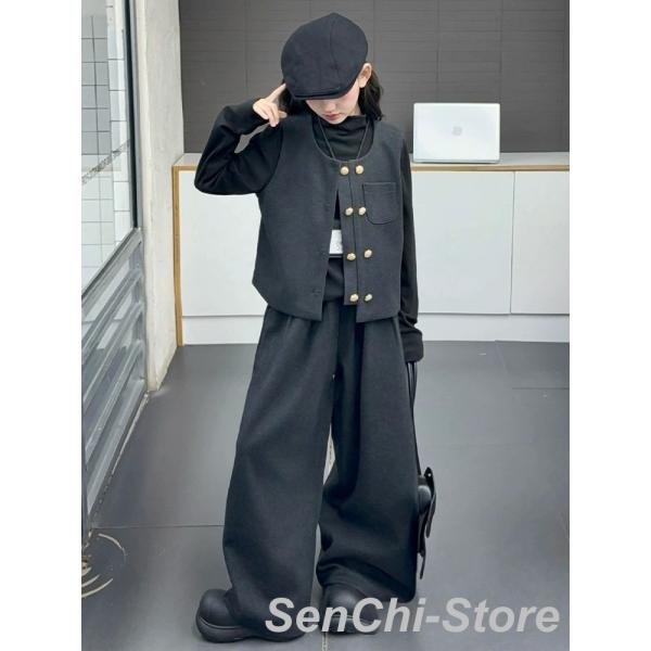SALE‼️ラスト！フォーマル❤️バーバリー調チェック3点セット【韓国子供服】 卒業式 パンツスーツ フォーマル 3点セット ピアノ発表会 チェック柄