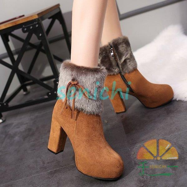 ブーツ ショートブーツ レディース 冬 ミドルブーツ ヒールブーツ ハイヒール 太めヒール ブーティ シューズ 裏起毛 Dora0929 Ju555 千一 通販 Yahoo ショッピング