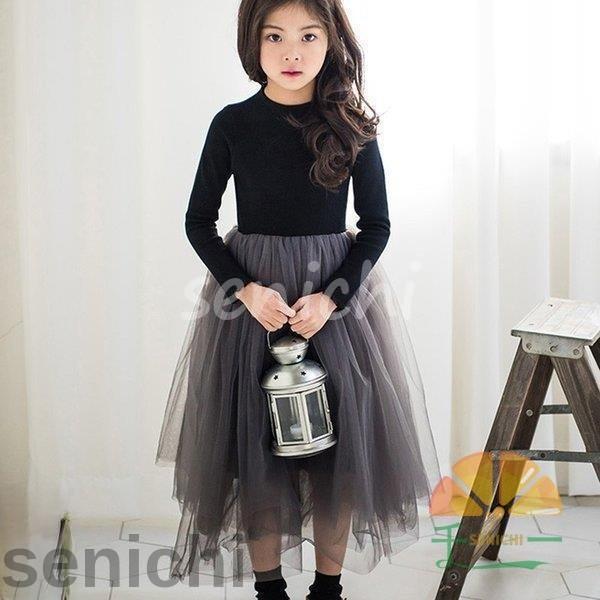 チュール ワンピース 黒 キッズ 女の子 バースデイ 子供服ワンピース フォーマルワンピース 入園式 卒園式 入学式 卒業式 発表会 七五三 無地 110 160cm Dora1012 Kid356 千一 通販 Yahoo ショッピング