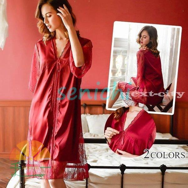 ロング丈 五分袖 ワンピース ナイトウエア インナー 下着 レディース アダルト系 ルームウェア 部屋着ワンピース 寝巻き 2点セット Dora1214 Xia419 千一 通販 Yahoo ショッピング