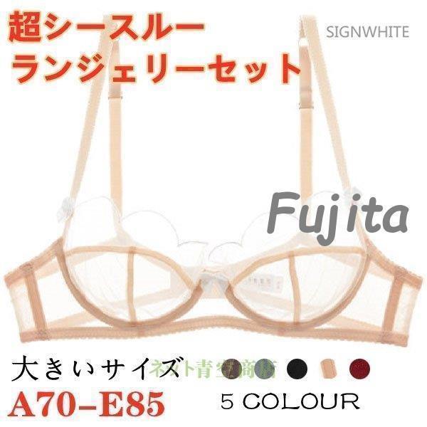 ブラジャー セット ショーツ 大きいサイズ シースルー ブラ 透け下着 シースルーランジェリーセット 下着通販 20代 30代 40代