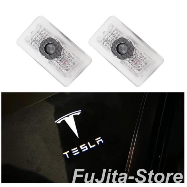 Tesla テスラ専用 ドア ロゴ カーテシランプ 左右2個 純正交換 ガラス