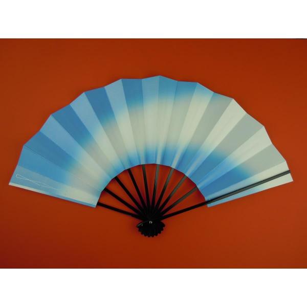 (1007)舞扇　3本セット　波柄　パール　白　青 尺舞扇子 日本舞踊・踊り用 30cm パール引き 水 京扇子 箱付き