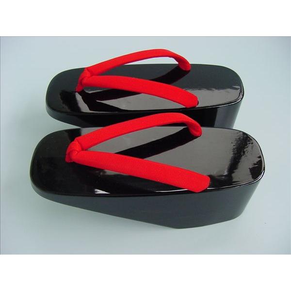 ぽっくり下駄（ぽっこり下駄） 赤緒 M 23cm 木履 : おどり用品の扇寿