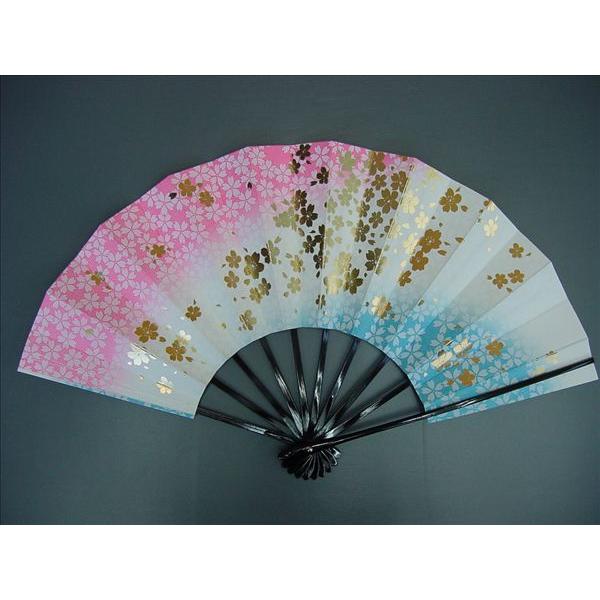 舞扇子 日本舞踊、踊り用 29cm 桜柄・金箔・ピンク・ブルー 愛 舞扇子 日本舞踊、踊り用 29cm 桜柄・金箔・ピンク・ブルー 愛