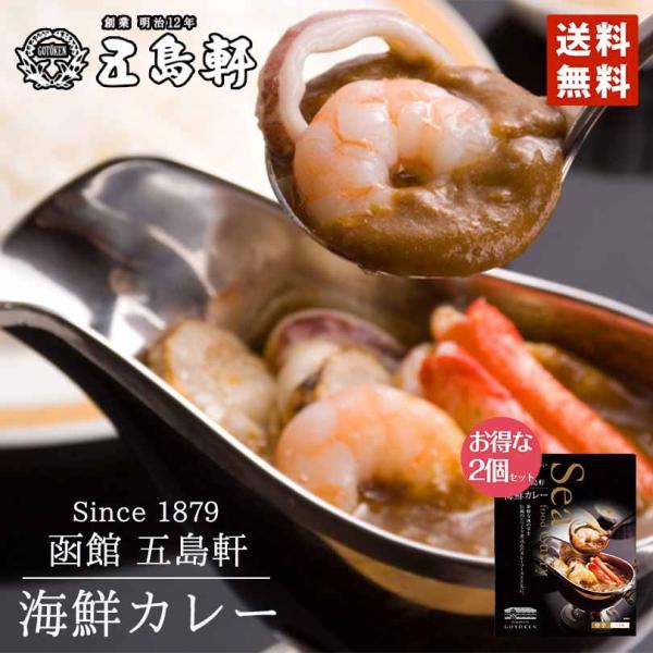 カレー レトルト 函館 五島軒 海鮮カレー １人前 2個セット 送料無料 北海道 ギフト お土産 プレゼント シーフード 備蓄