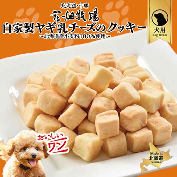犬用 花畑牧場 自家製ヤギ乳チーズのクッキー 80g 4個セット 送料無料 無添加 北海道 十勝 おやつ クッキー ペットフード ドックフード ジビエ SDGs