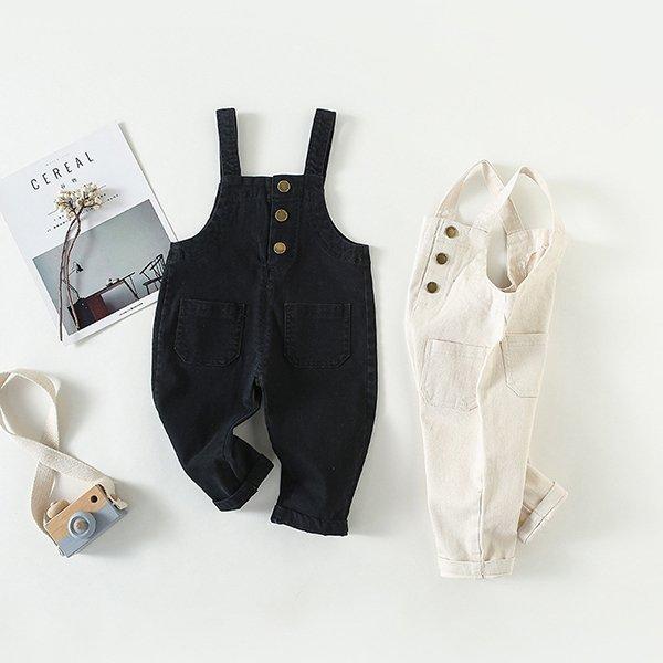 ベビーキッズオーバーオール サロペット ロンパース つなぎ おそろい リンクコーデ 双子コーデ 73 80 90 100 110cm アイボリー ブラック Bo0123 Senkei 通販 Yahoo ショッピング