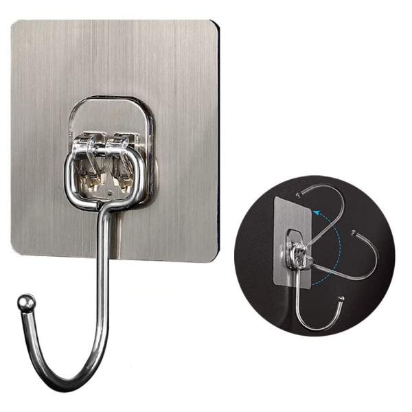 商品詳細■商品数量：２個セット■サイズ：7*7cm■重さ:12g■材質: 304ステンレス（防水、防錆のフック）+PVC材質■取り付けタイプ:壁取り付け■ブランド:WASHODO