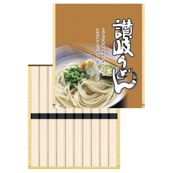 麺処の讃岐地方で仕上げられた美味しいうどんです。滑らかなのどごしと艶やかな食感、そしてしっかりとしたコシの強さが特徴です。●箱サイズ:20.5×18×2.5cm●箱入重量:0.5kg●セット内容:セット内容/讃岐うどん（50g）×10束●賞...