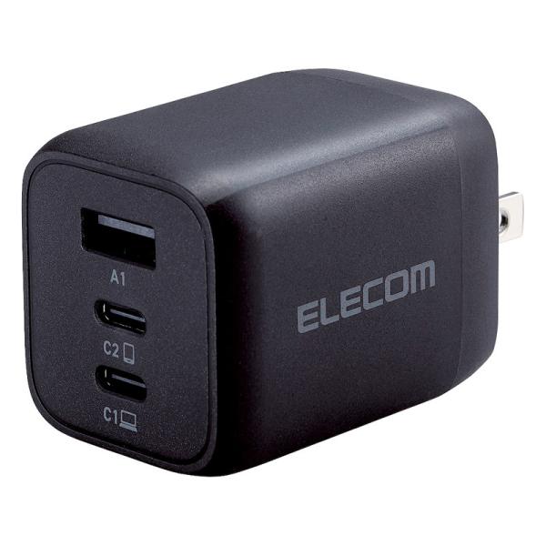 他サイト： ELECOM AC&amp;USB充電器65W ブラック EC-AC4465WH/WF/BKの商品画像