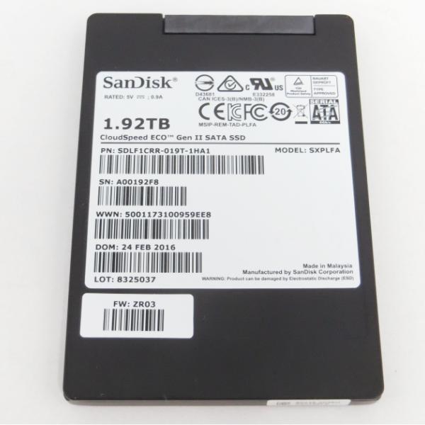 SanDisk（サンディスク） 動作確認済 1.92TB SATA SSD2.5 クラウド