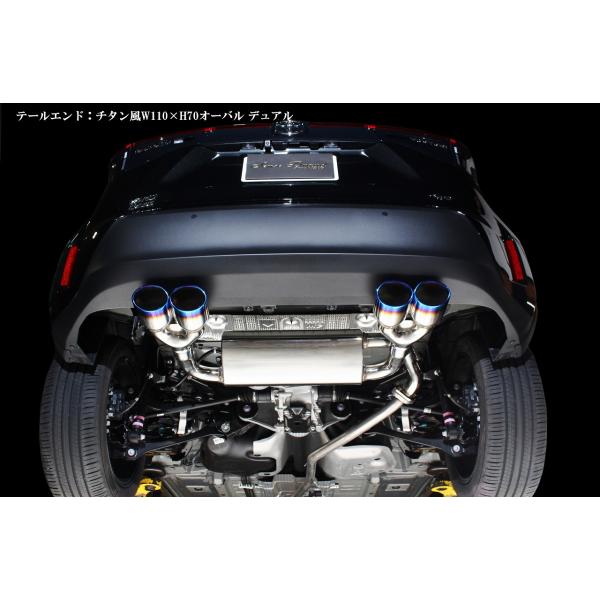 センスブランド製ヤリスクロス 2WDマフラー 90mm左右ダブル出しチタン製 センスブランド MXPB15 ヤリスクロス 4WD チタン風オーバル 4本出し