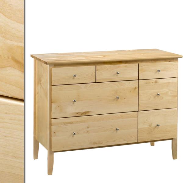 木製チェスト 3段 衣類収納 引き出し7杯 完成品 高さ72cm : 泉州ストア