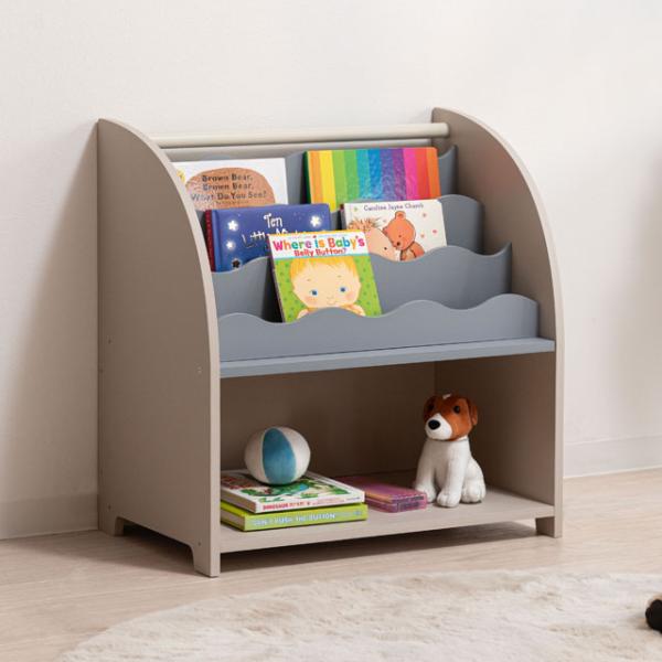 低めの本棚 ブックシェルフ 本立て ディスプレイラック 絵本 こども部屋 待合室 マガジンラック