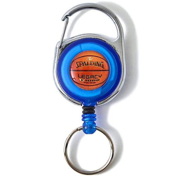 バスケットボール SPALDING スポルディング カラビナリール レガシー シアン キーホルダー 12-008CY