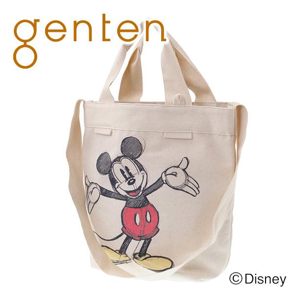 Genten ゲンテン Disney ディズニー コラボ キャンバスプリントバッグ 中 Ged こだわりのブランド Sentire One 通販 Yahoo ショッピング