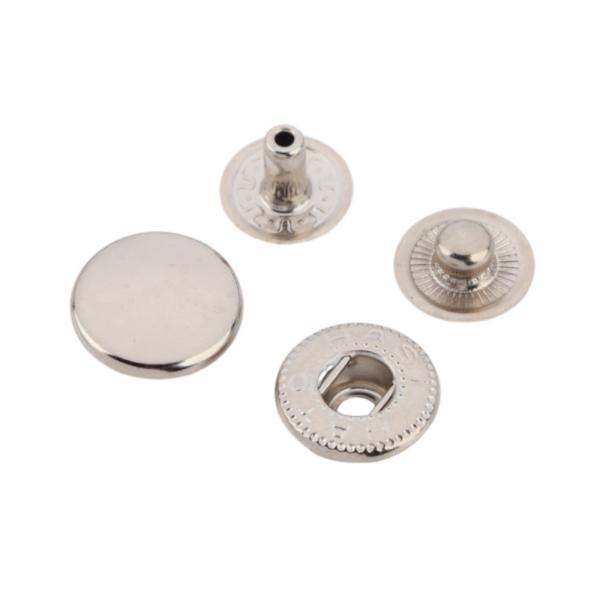 バネホックNO.5 12.6mm 標準セット HATO 鉄材 ニッケル 10組入り レザークラフト金具 留め具.ボタン