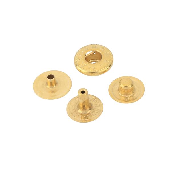 生産国：日本真鍮生地ハンシャ頭+バネ+ゲンコ+ホソ  1セットにつき4つの部品、10セット入りニッケル購入リンク：バネホックは、日常生活に便利なアイテムです。バッグやポーチ、財布など、様々なアイテムに取り付けて使用できます。バネの力で開閉す...