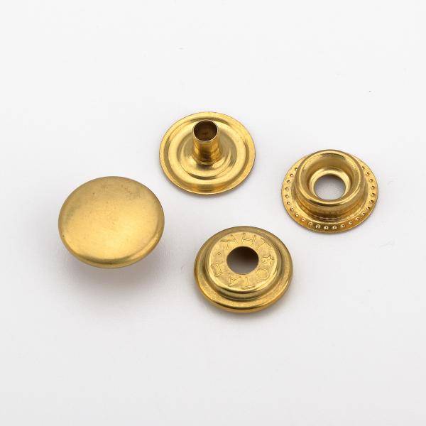HASI HATO バネホックNO.7050 15mm 標準セット 真鍮生地 10組入り レザークラフト金具 留め具.ボタン