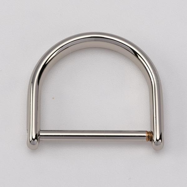 SENWA 日本製 真鍮製ベルカン ねじ式Dカン シャックル24mm ニッケルメッキ 吊り具 レザークラフト 接続金具